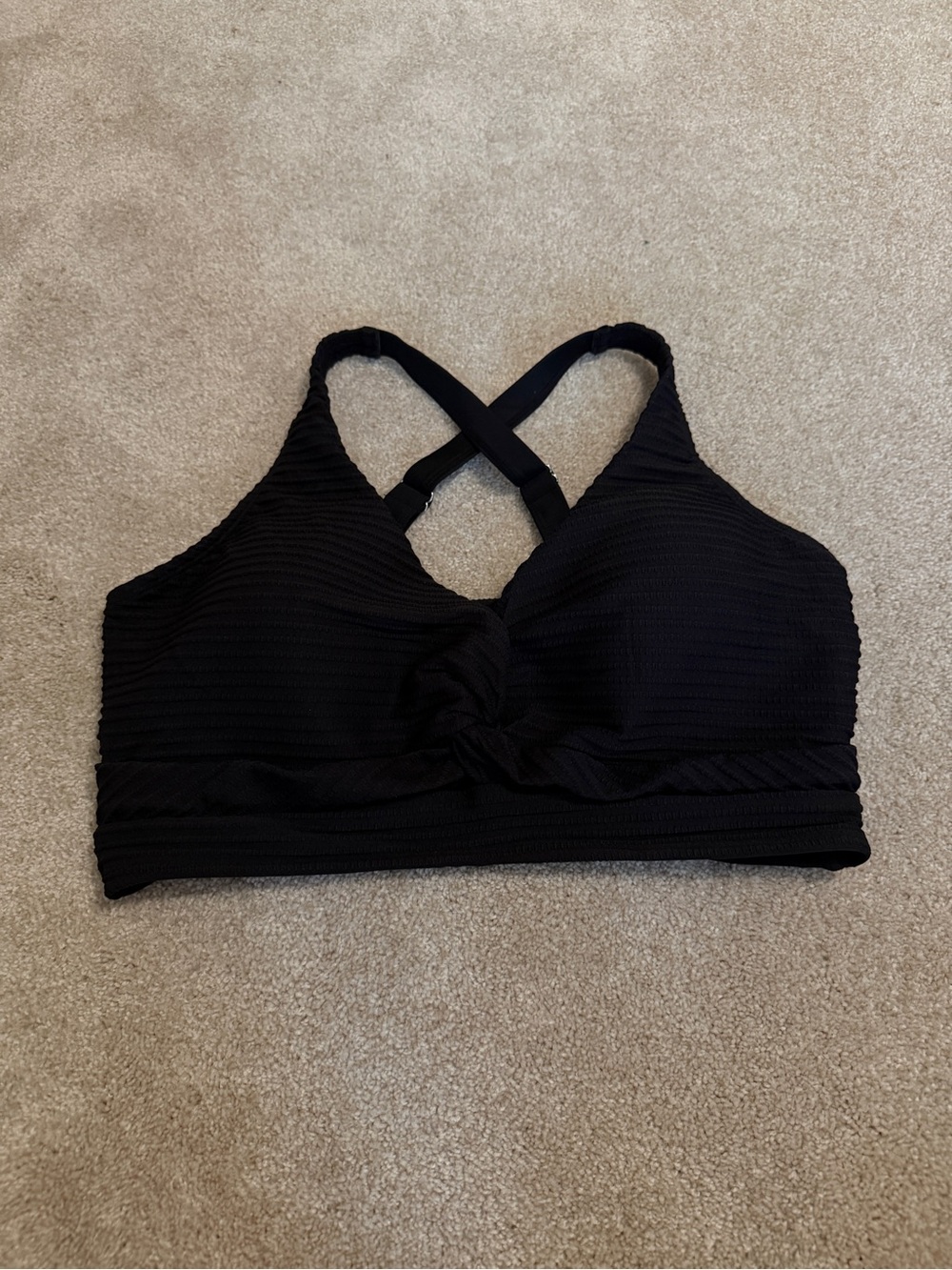 NEW Women’s Black Knot-Front Swim Top | Size XL